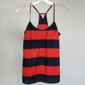 J. Crew Factory red navy stripe racerback cami 0